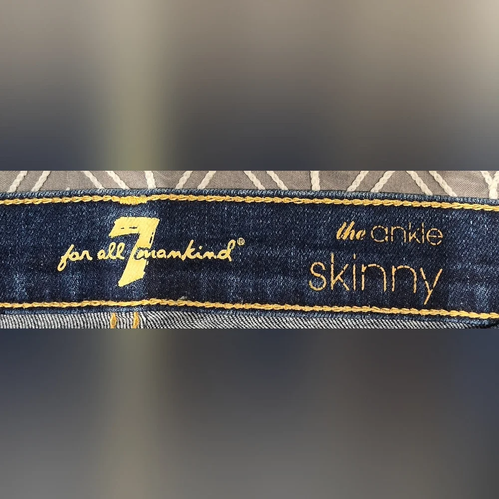 7 For All Mankind The Ankle Skinny Jeans Size 28 - Picture 7 of 8